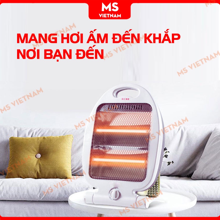 Đèn Sưởi Hồng Ngoại Chính Hãng - Quạt Sưởi 800W - 2 Chế Độ - Bảo Hành 1 đổi 1 - MS Vietnam