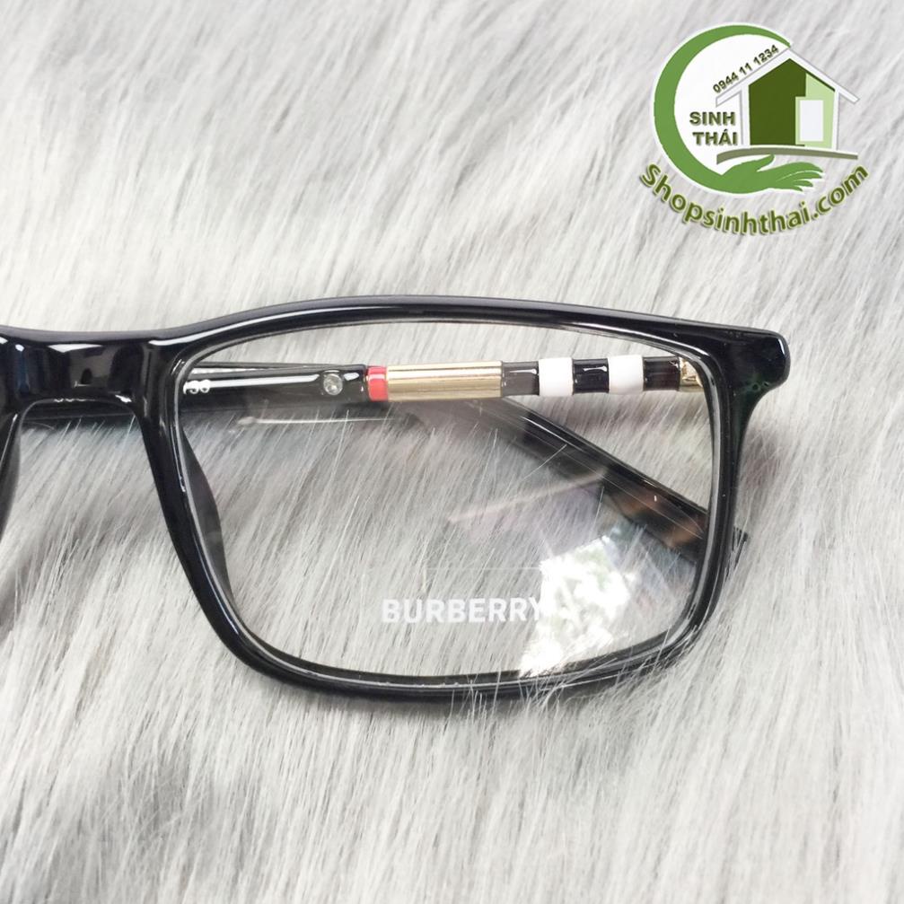 Mắt kính gọng đen sọc trắng, sọc vàng Burberry  - tặng kèm hộp đựng