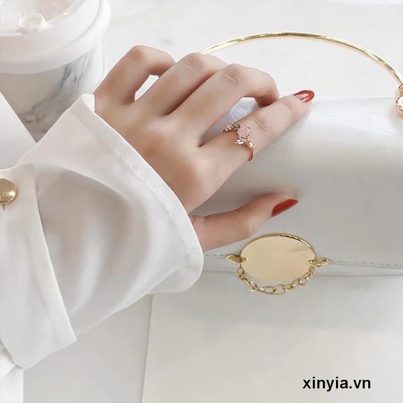 Nhẫn Hở Hai Lớp Hình Hoa / Trái Tim Đính Ngọc Trai Thời Trang Tinh Tế Cho Nữ