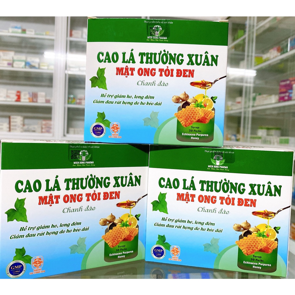 SIRO CAO LÁ THƯỜNG XUÂN, MẬT ÔNG, TỎI ĐEN-Giảm ho, long đờm, giảm đau rát họng, cho trẻ nhỏ và người lớn