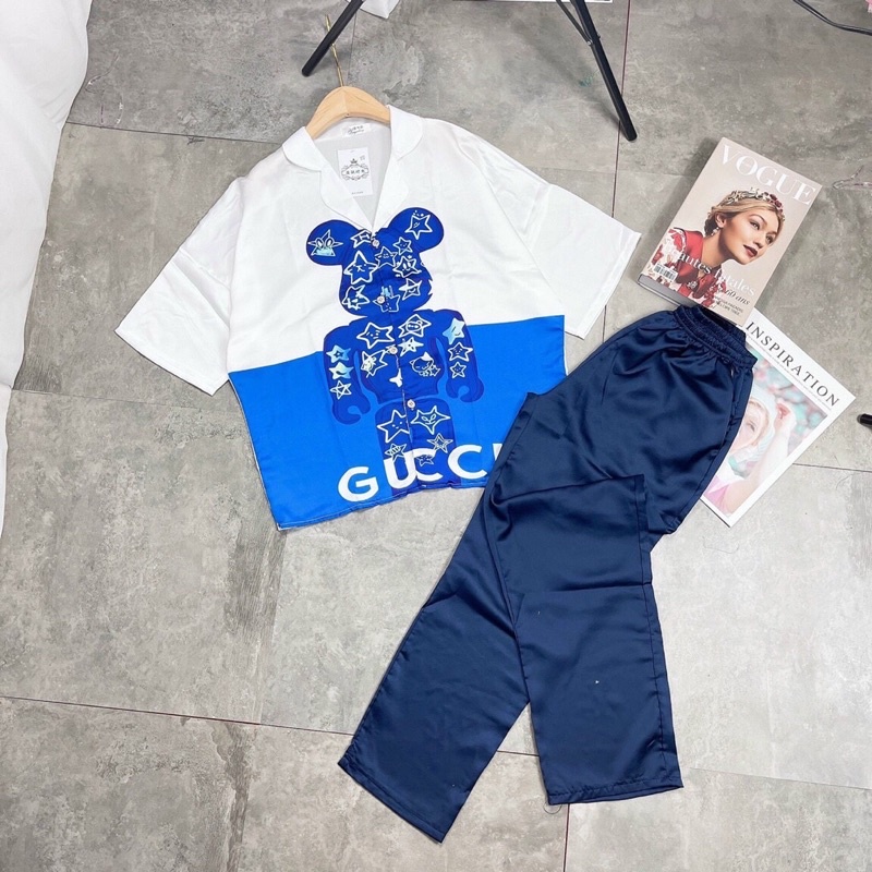 Pizama lụa latin Fom cánh dơi 3D