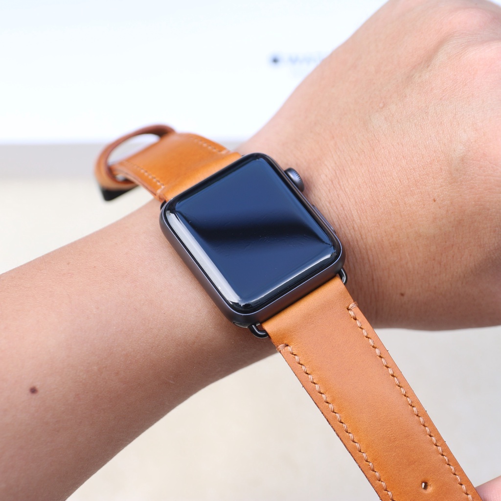 Dây da Handmade cho đồng hồ thông minh AW Da Bò Pullup Khóa Thép 316L Dành Cho Series SE 7| 6 | 5 | 4 | 3 | 2 | 1