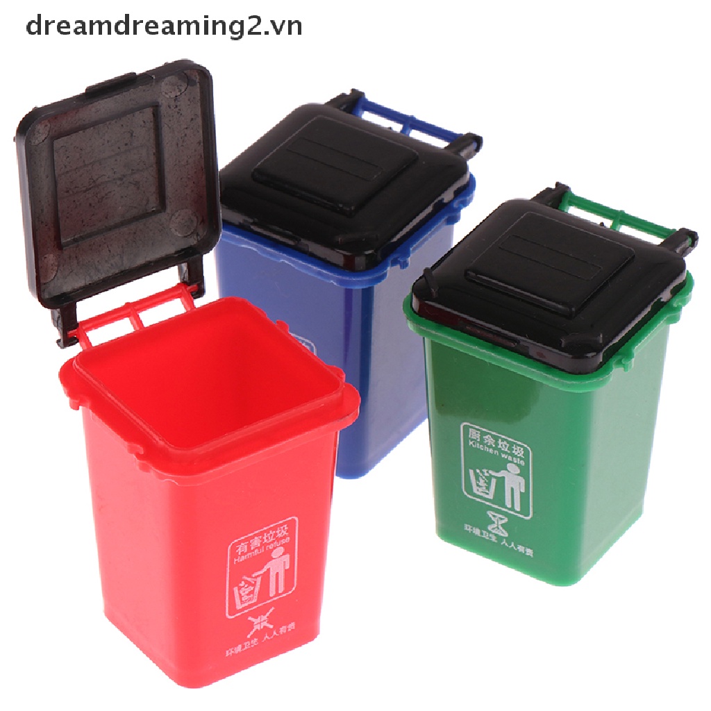 Thùng rác mini tỉ lệ 1:12 xinh xắn dành cho trang trí nhà búp bê
