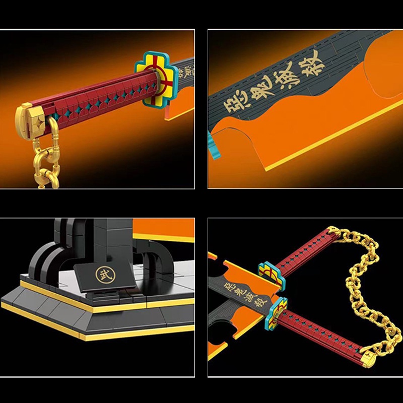 Đồ Chơi Lắp Ráp Kiểu LEGO Mô Hình Kiếm Nichirin Sword Của Uzui Tengen Anime Kimetsu no Yaiba DK1507 Với 1478 Mảnh Ghép