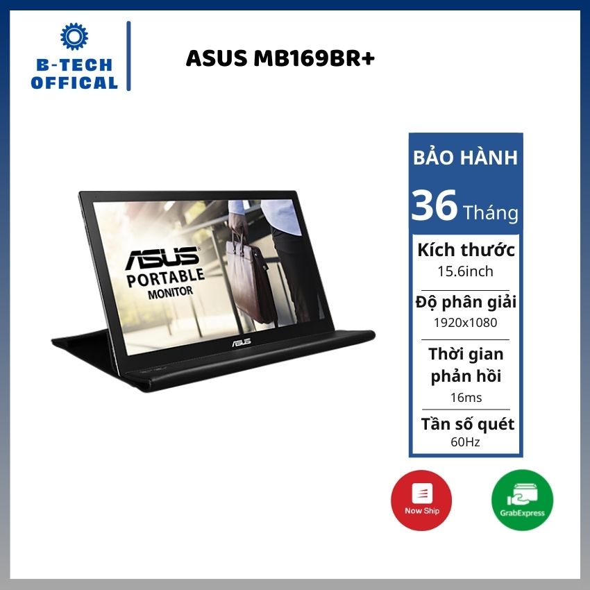 [Mã ELHASALE1TR giảm 5% đơn 3TR] Màn Hình Di Động ASUS MB169B+/BR+ 15.6'' Full HD (1920x1080) IPS Nhỏ Gọn (Ko Cảm Ứng)