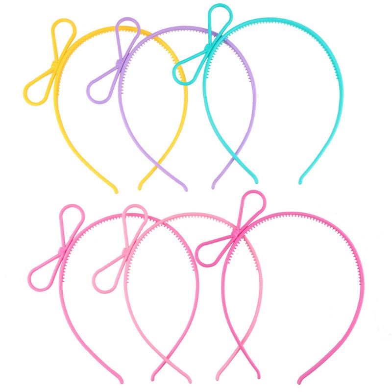 Youyo Băng Đô Nhựa Khoét Rỗng Đính Nơ Màu Sáng Dễ Thương Cho Bé Gái