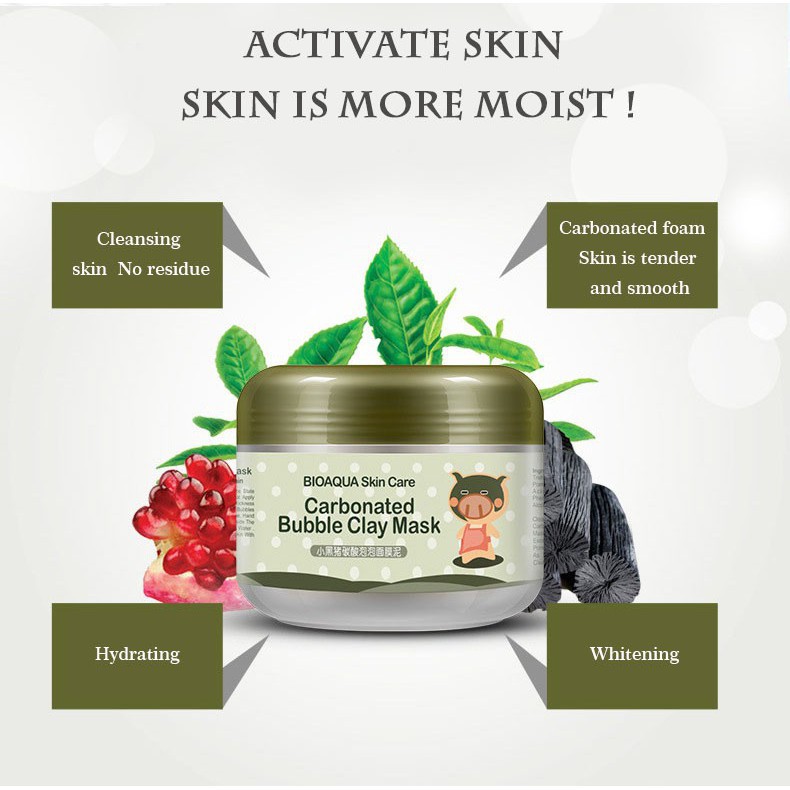 Mặt Nạ Sủi Bọt Thải Độc Bì Heo Carbonated Buble Clay Mask Chứa Collagen Của Bioaqua | BigBuy360 - bigbuy360.vn