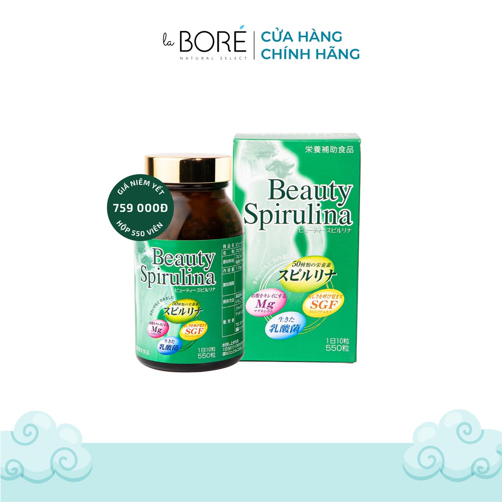 [CHÍNH HÃNG] Tảo Beauty Spirulina - 550 Viên/Hộp Date 11/2021 | BigBuy360 - bigbuy360.vn