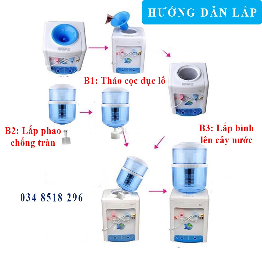 Bình Lọc Nước Cây Nóng Lạnh 12L Lõi Lọc 5 Tầng - Bình Lọc Nước Uống Trực Tiế