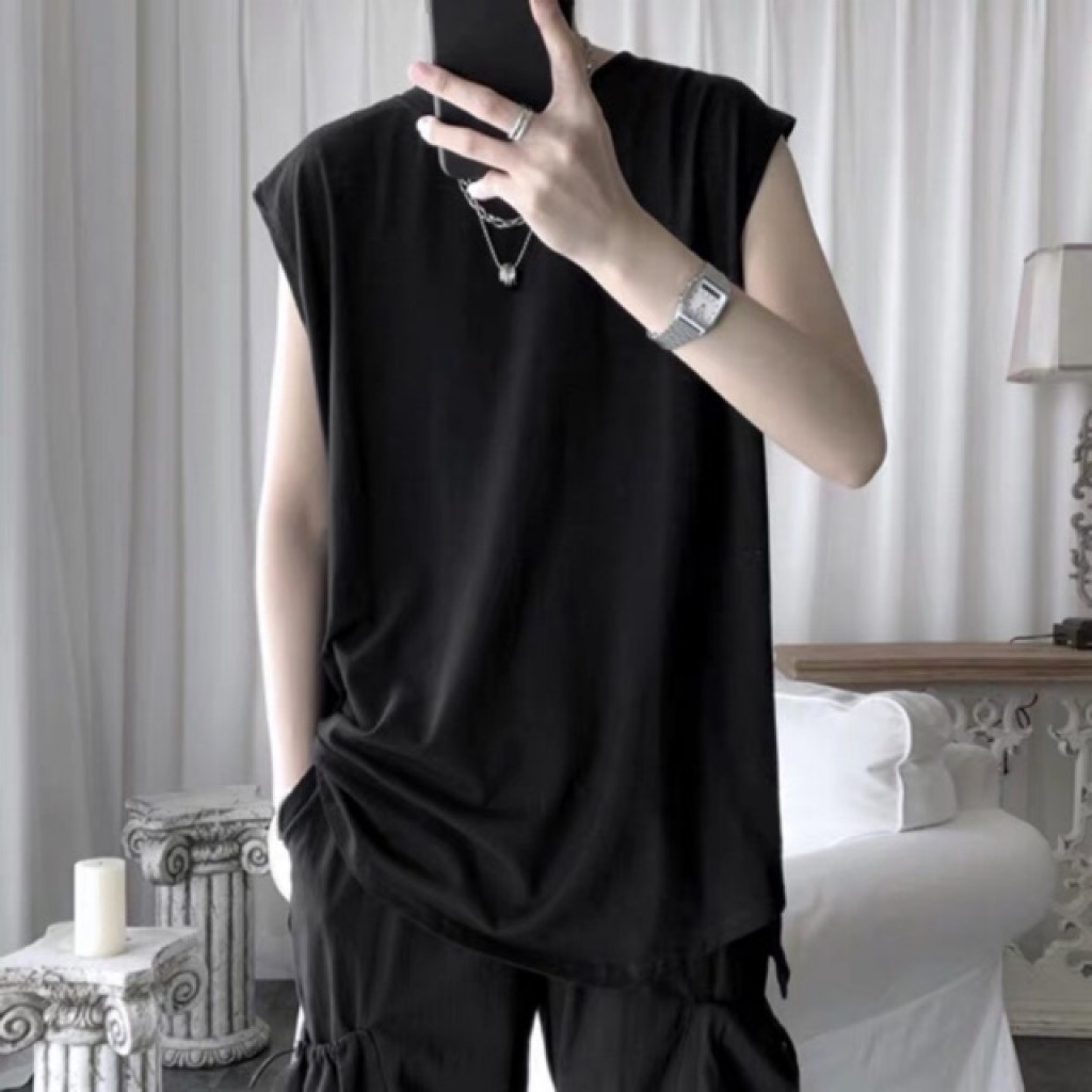 Áo thun sát nách unisex form rộng Trơn tanktop nam nữ ulzzang hàn quốc - H9F