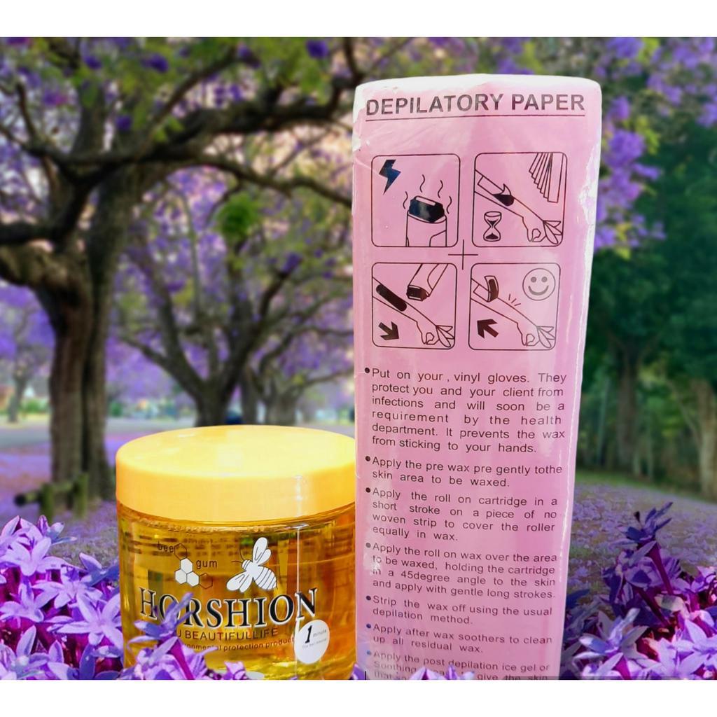 (Chính hãng) (Hàn Quốc) Combo Gel Wax Lông Mật Ong Horshion 750ml + Giấy Wax Lông Cao Cấp