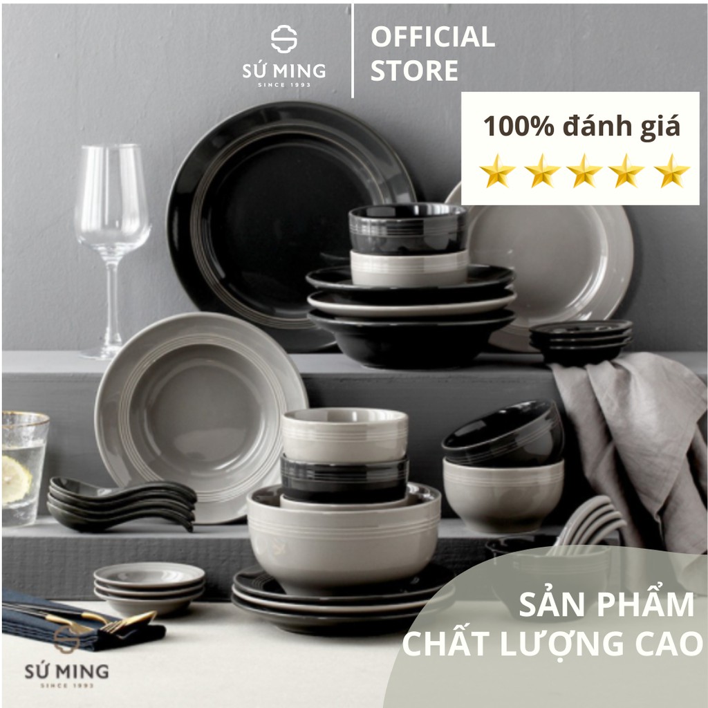 Bộ Bát Đĩa Black And Grey [CHÂU ÂU] đẳng cấp vượt trội, màu sắc tinh tế nhã nhặn, tuỳ ý lựa chọn, giao hàng nhanh chóng.