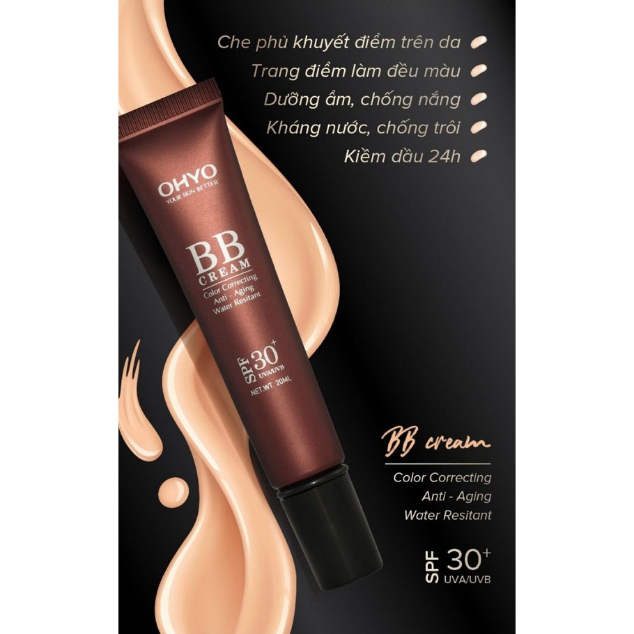 Kem nền che khuyết điểm BB Cream OHYO, Che phủ tối da mọi khuyết điểm lên tone tự nhiên, kiềm dầu chống trôi, mịn lì 24h