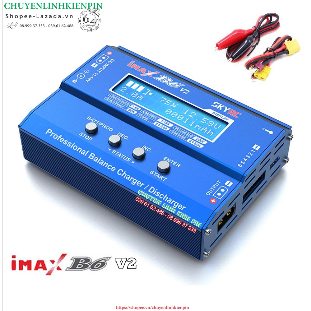 Bộ Sạc Pin Thông Minh Skyrc Imax B6 V2 Cân Bằng 60W 6A ( BL64_285 )