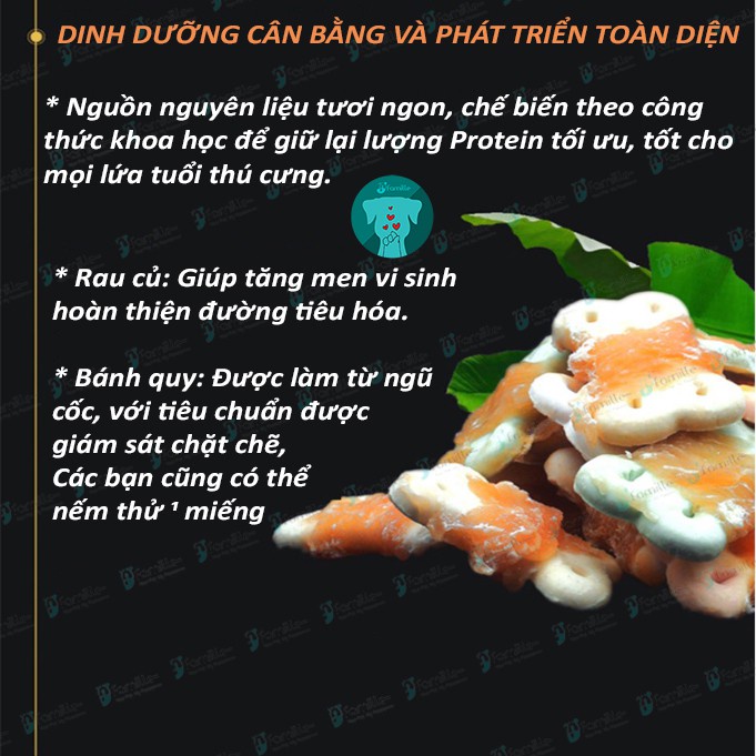 [HẤP DẪN] Gà Cuộn Bánh Quy Cho Chó Mèo, Gặm Sạch Răng, Pet Snack Dinh Dưỡng, Bánh Ăn Vặt Cho Thú Cưng 100gr - JF41