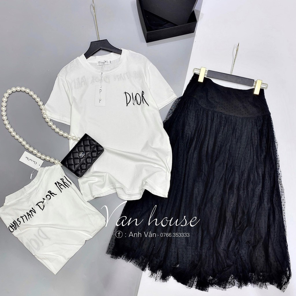 SET THÊU DOOR MIX CHÂN VÁY LƯỚI MIDI CHO NỮ | BigBuy360 - bigbuy360.vn