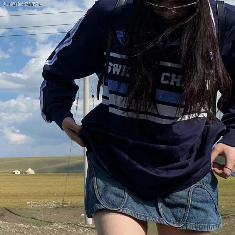 Áo Thun Polo Dài Tay Form Rộng Phong Cách Retro Dành Cho Nữ