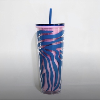 - ly nhựa us summer 2021 blue zebra print cold cup 24oz
