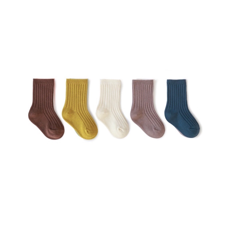 Set 5 đôi- Tất cotton co giãn cho bé xinh xắn dễ thương phong cách Hàn Quốc