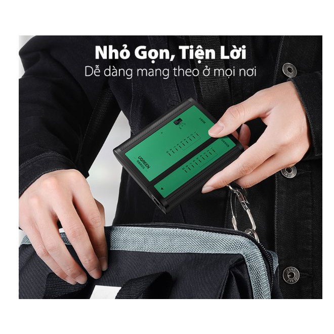 Bộ Test cáp mạng Cao Cấp Ugreen 10950  có đèn LED - Hãng chính hãng BH 18 tháng