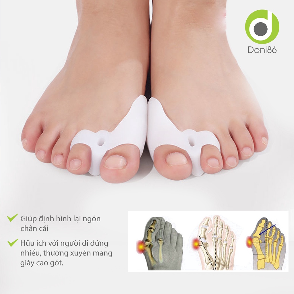 Bộ 2 miếng bảo vệ đinh hình ngón chân cái, tách ngón chân chất liệu Silicone - Doni - DOPK271