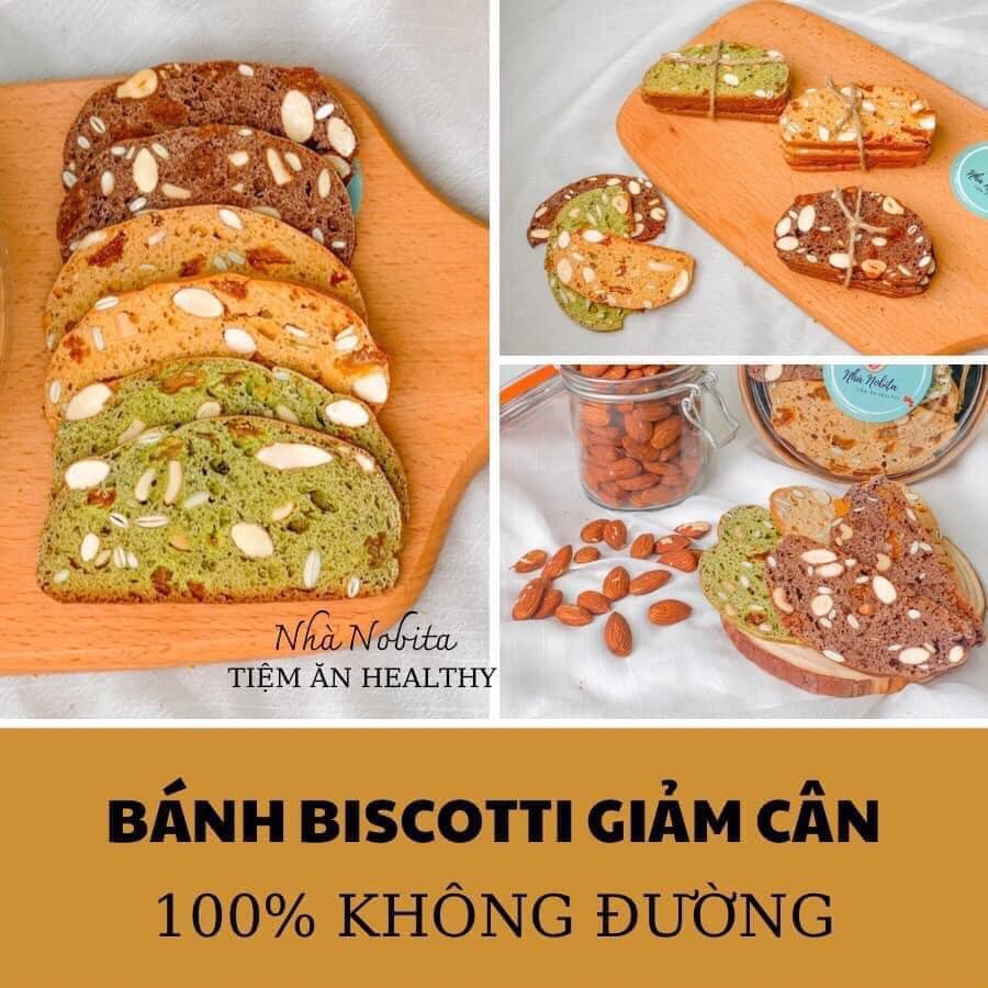 Bánh biscotti 100% nguyên cám - Bánh ăn kiêng, giảm cân, dùng cho người tiểu đường
