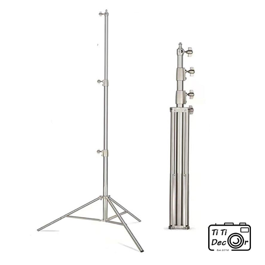Chân Đèn Inox TiTi Decor Tripod Điện Thoại, Máy Ảnh, Chân Đỡ Đèn Flash, Giá Treo Đèn Studio