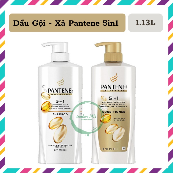 [Hàng Mỹ] Dầu Gội-Dầu Xả Pantene 5in1_1.13Lít/chai