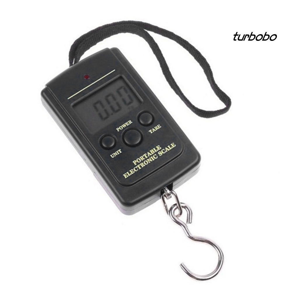 Cân Điện Tử Cầm Tay Tối Đa 40kg Kèm Móc Treo Cho Câu Cá Turbobo
