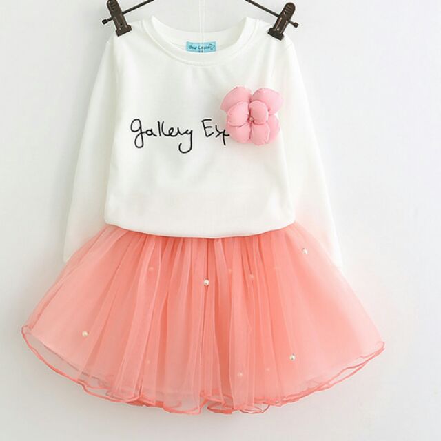 Chân váy tutu hồng cam