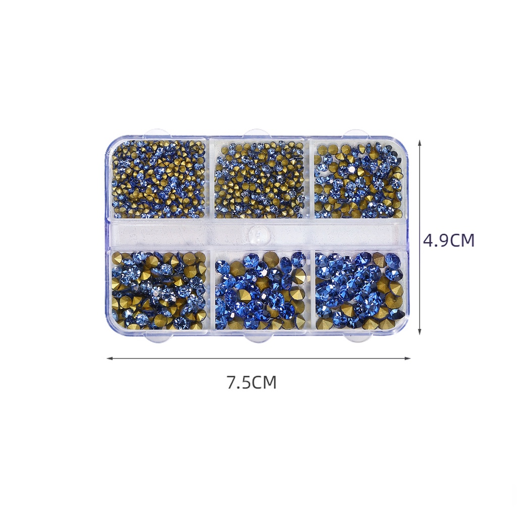 Hộp 6 ngăn đựng hạt cườm đá Misscheering trang trí móng tay độc đáo