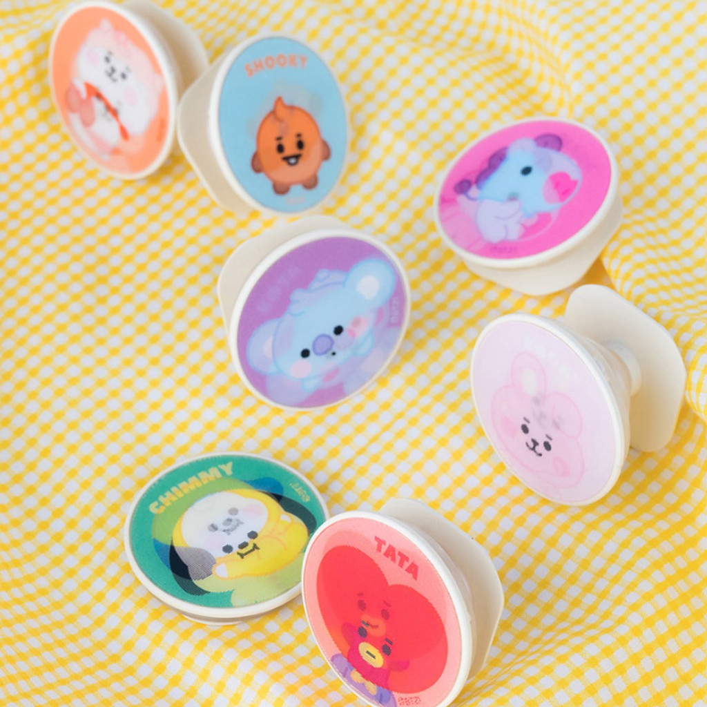 BTS BT21 Official Baby Magic Grip Holder / Tata Chimmy RJ Koya Cooky Mang Shooky Van