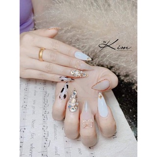 charm thỏ đá trang trí móng tay
