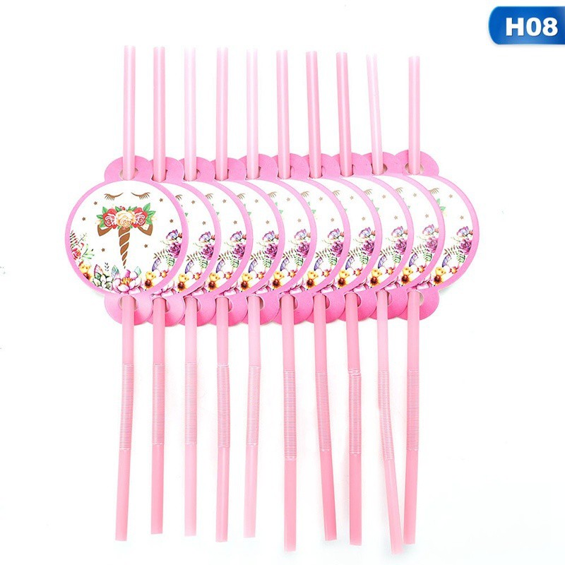 Bộ dụng cụ trang trí tiệc sinh nhật hình kỳ lân dễ thương cho trẻ nhỏ
