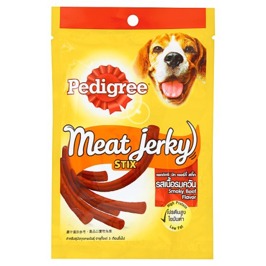 Thức ăn chó Pedigree meat jerky que tròn bò xông khói 60g