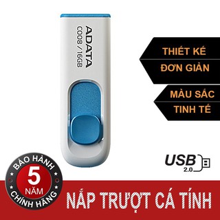 USB 2.0 16Gb ADATA C008 (Đen phối đỏ)