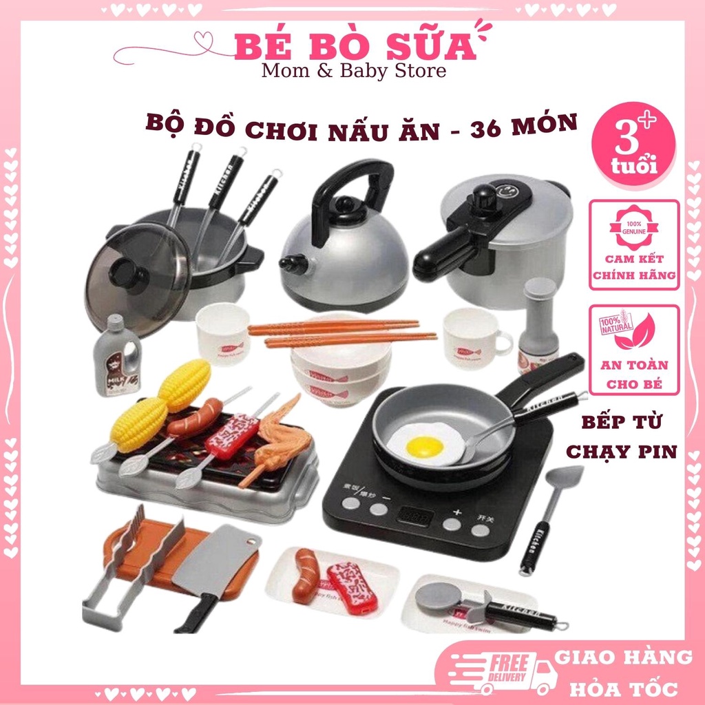 Bộ đồ chơi nấu ăn  KITCHEN  Đồ chơi giải trí, đồ chơi nấu ăn nhà bếp 36 món