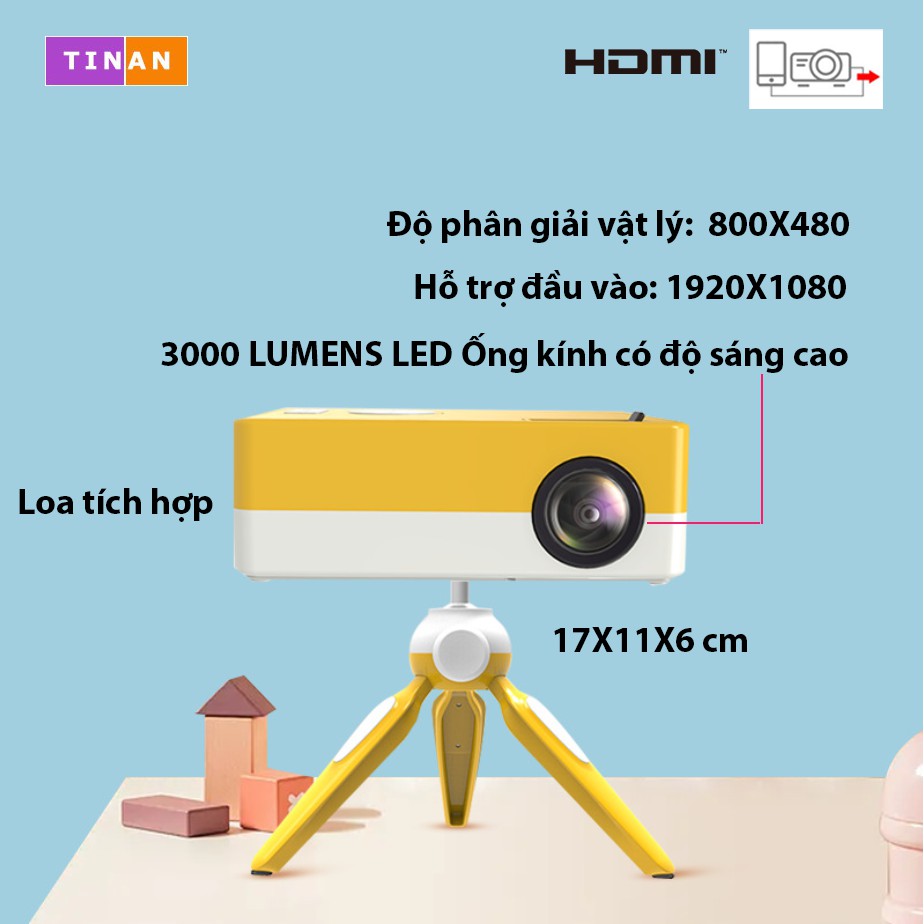 Full HD 1080P, 800X480 Máy chiếu LED J15C -Kết nối không dây với điện thumbnail