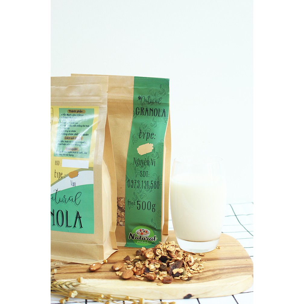 Ngũ cốc dinh dưỡng ăn kiêng, giảm cân ăn sáng Granola nhiều hạt thơm ngon Healthy Mix vị 150gram - Natural Meal
