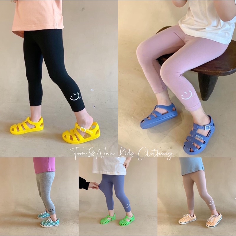 (Size 9-28Kg) Quần leggin bé gái mặt cười siêu đáng yêu