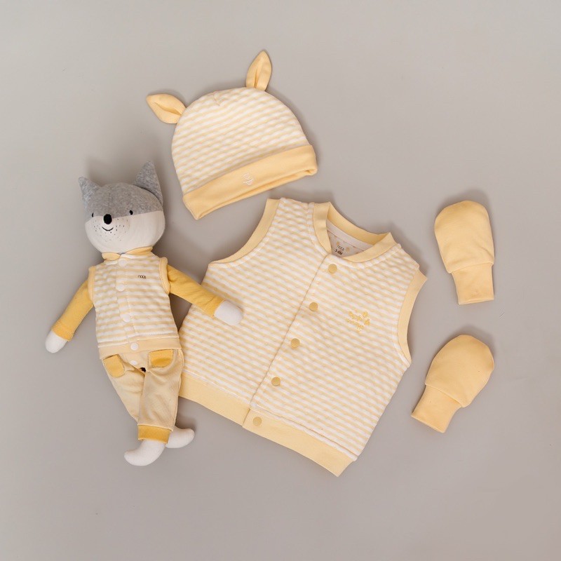 Áo gile kẻ xanh/kẻ vàng cho bé từ 3-24m