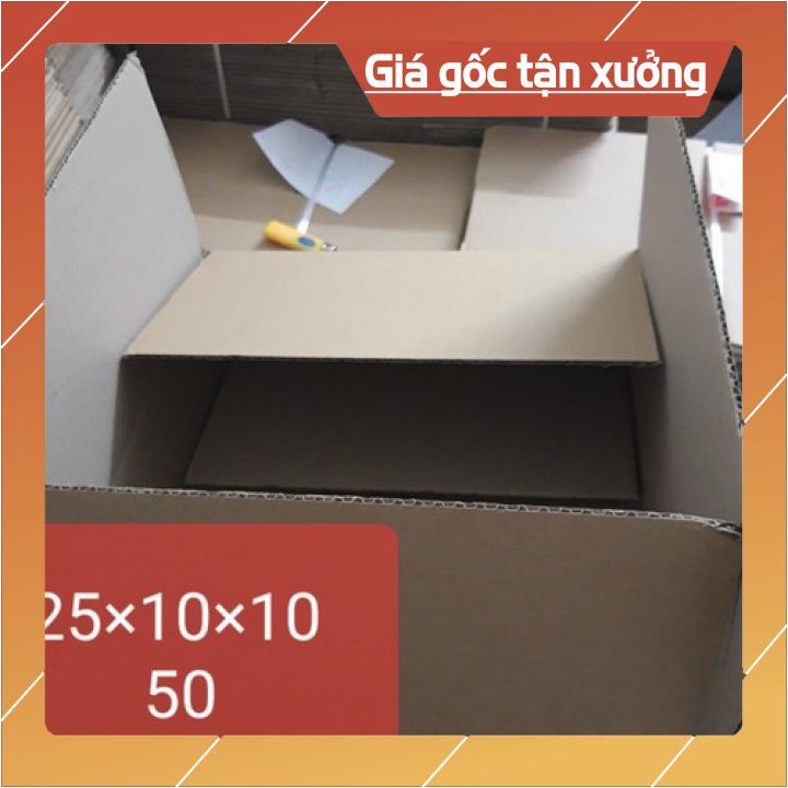 Thùng carton 25x10x10 đóng hàng,thùng giấy cod gói hàng, hộp bìa carton đóng hàng giá rẻ