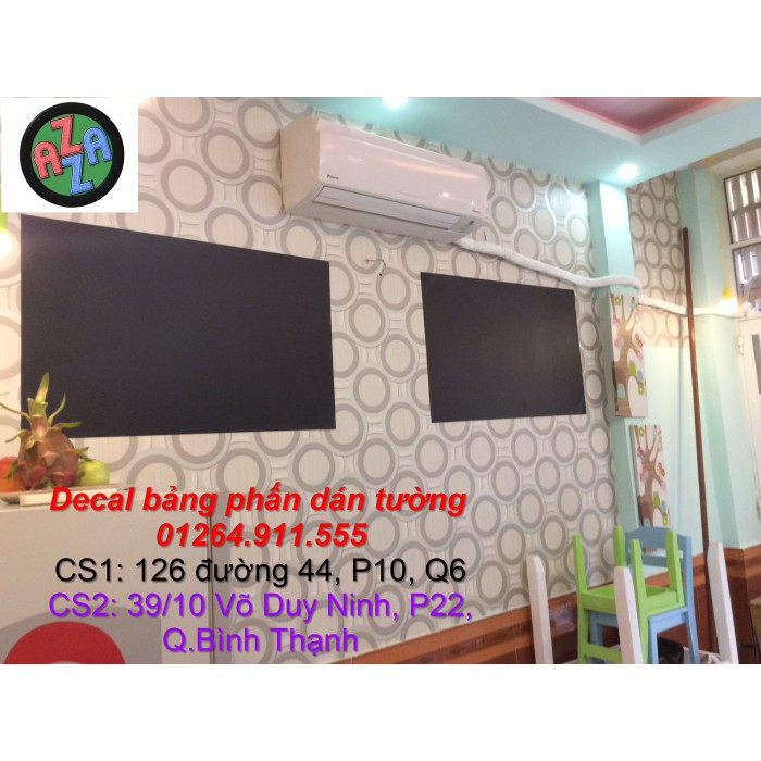 Decal bảng phấn dán tường đen (200x60cm; 200x45cm; 100x60cm; 100x45cm) - AZAZ Store - Decal bảng phấn dán tường TPHCM