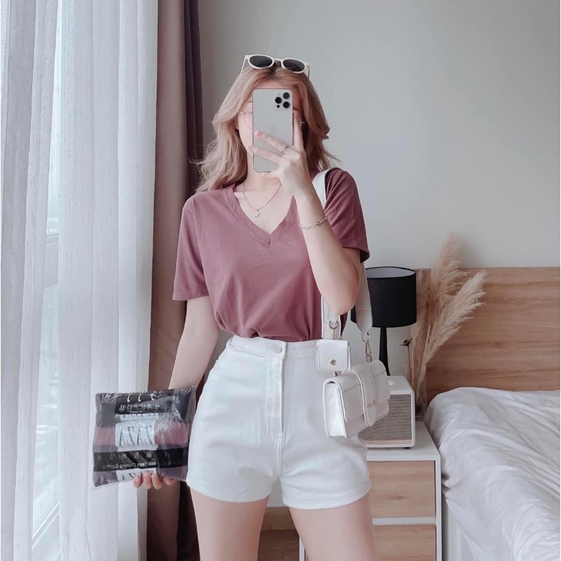 Quần Short Nữ cạp cao vải kaki mềm mát m509