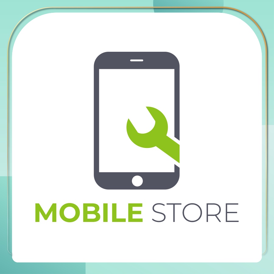 Mẫu logo màu xanh lá cây cho Mobile Store - Thiết kế theo yêu cầu, Banner trang trí cho các shop online