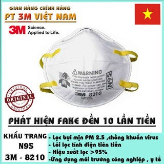 Khẩu trang N95 chống bụi mịn ,kháng khuẩn  3M 8210 Chính hãng tại Hà Nội