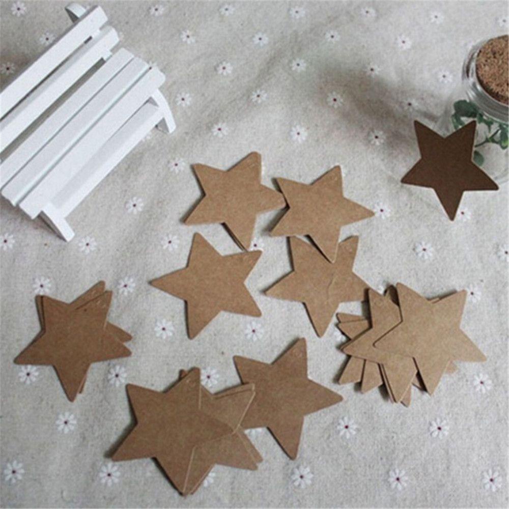 Set 100 Thẻ Giấy Hình Ngôi Sao Treo Trang Trí Tiệc Mới DIY