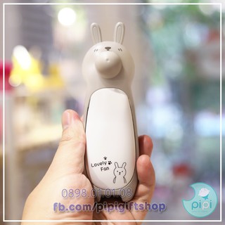QUẠT SẠC USB PHÁT ĐÈN CẦM TAY BÉ THỎ CUTE LD224