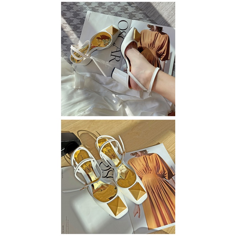 Giày cao gót 2.36 inch thiết kế khóa kim loại size 35-40 thời trang quyến rũ cho nữ