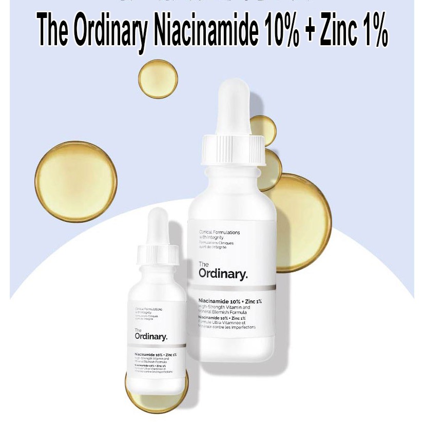 Tinh Chất The Ordinary Niacinamide 10% + Zinc 1% Serum Mờ Thâm Mụn Làm Sáng Da Kiềm Dầu 30ml